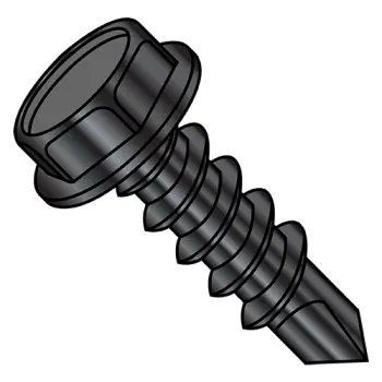 #6 - 20 x 1" Self-Drilling Screws | Steel | Black Oxide | Unslotted | IHWH | 0616KWB