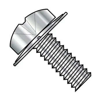 10-24X3/8  Phillips Pan Square Cone 410 Stainless Sems Fully Threaded 18-8 Stainless Steel