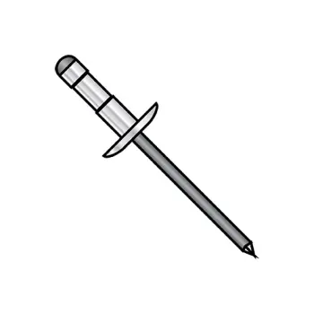 1/8X..031-.187  Large Flange Dome Head Multi Grip Rivet Black Phos Mandrel