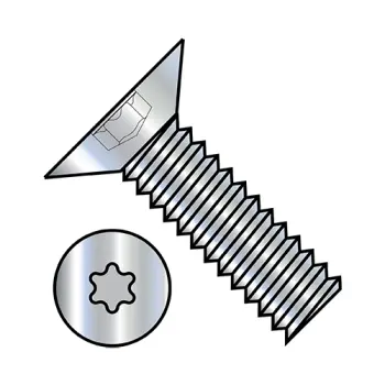#4 - 40 x 3/16" Machine Screws | Steel | Zinc/Clear | 6-Lobe | Flat | 0403MT1