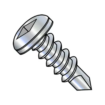 #8 - 18 x 3/4" Self-Drilling Screws | Steel | Zinc/Clear | Square | Pan | 0812KQP