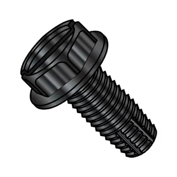 8-32X1/2  Slotted Hex Washer Thread Cutting Screw Type F Fully Threaded Black Oxide