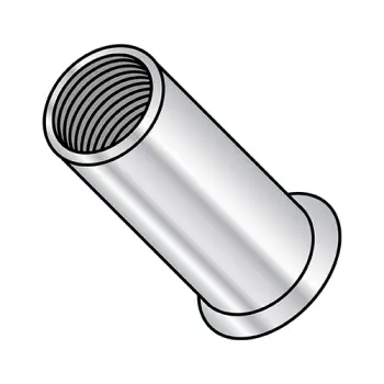 8-32.080  Small Head Threaded Insert Rivet Nut Aluminum Cleaned and Polished NON-RIBBED