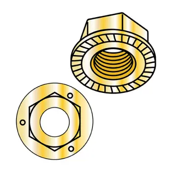 5/16-18  Serrated Flange Hex Lock Nuts Grade 5 Zinc Yellow