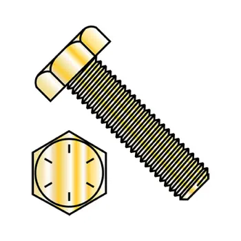 1-8X7  Hex Tap Bolt Grade 8 Fully Threaded Zinc Yellow