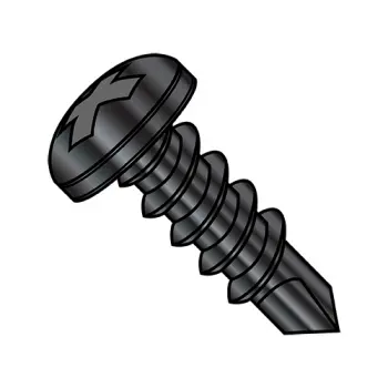 #6 - 20 x 1/2" Self-Drilling Screws | Steel | Black Oxide | Phillips | Pan | 0608KPPB