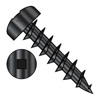 8-11X3/4  Square Drive Pan Deep Thread Wood Screw Full Thread Black Oxide