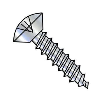 8-18X3/8  Phillips Oval Undercut Self Tapping Screw Type AB Fully Threaded Zinc And Bake