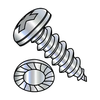 6-20X1/2  Phillips Pan Serrated Self Tapping Screw Type AB Fully Threaded Zinc and Bake