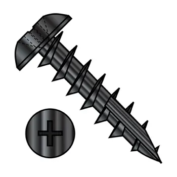6-13X1/2  Phillips Truss Deep Thread Wood Screw Full Thread Type 17 point Black Oxide