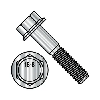 3/8"-16 X 1 1/2"  Hex Head Flange Non Serrated Frame Bolt IFI-111 2002 18-8 Stainless Steel