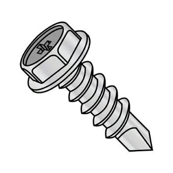 #6 - 20 x 1/2" Self-Drilling Screws | Steel | Zinc/Clear | Phillips | Hex | 0608KPWHC