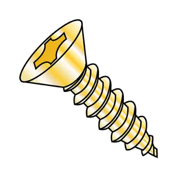 10-16X1 1/4  Phillips Flat Self Tapping Screw Type AB Fully Threaded Zinc Yellow And Bake