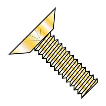 #4 - 40 x 3/16" Machine Screws | Steel | Zinc/Yellow | Phillips | Flat & Undercut | 0403MPUY