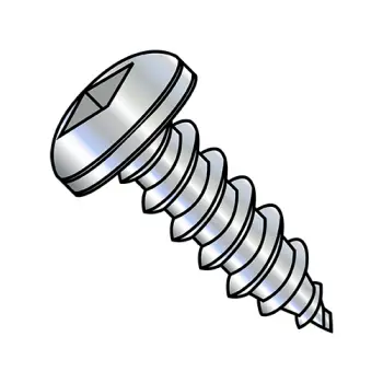 8-18X3/8  Square Drive Pan Self Tapping Screw Type AB Fully Threaded Zinc And Bake