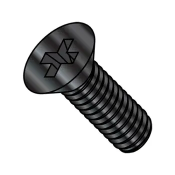 M2-0.4X6  Din 965 & ISO 7046 Metric Phillips Flat Machine Screw Full Thread Black Ox & Oil