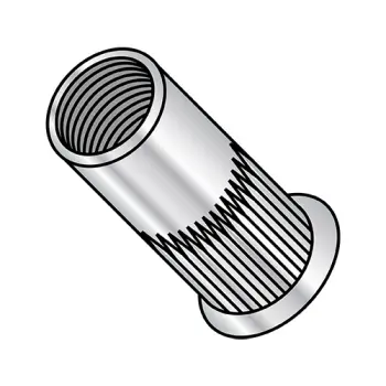 3/8-16-.150  Small Head Ribbed Threaded Insert Rivet Nut Aluminum Cleaned and Polished