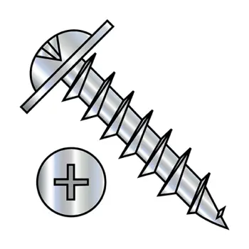 8-11X3/4  Phillips Drive Round Washer Head Deep Thread Wood Screw Full Thread Zinc Bake