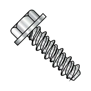 8-18X3/8  Unslot Indented Hex Washer High Low Screw Fully Threaded 410 Stainless Steel