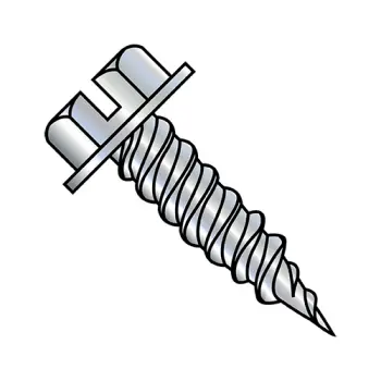 8-15X3  Slot Ind Hexwasher 1/4" Across The Flats F/T Self Piercing Scr Needle Point Zinc