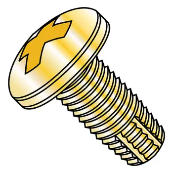 8-32X5/16  Phillips Pan Thread Cutting Screw Type F Fully Threaded Zinc Yellow And Bake