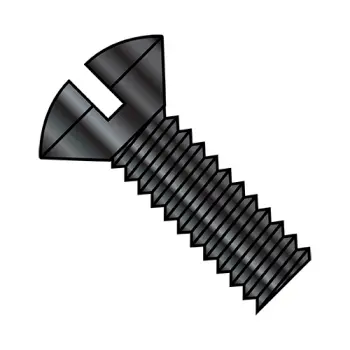 8-32X1/2  Slotted Oval Machine Screw Fully Threaded Black Oxide