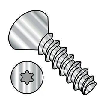 #6 - 19 x 1" Thread-Rolling Screws | 18-8 Stainless | Passivated | Flat | 6-Lobe | 0616LTF188