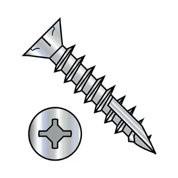 9-10X2 1/2  Square Phil Drive Flat w/Nibs Deep Thread Wood Screw 2/3 Thread Type17 Zinc Bake