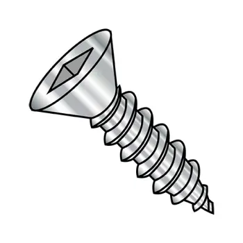 10-12X3/4  Square Flat Self Tapping Screw Type A Fully Threaded 18-8 Stainless Steel