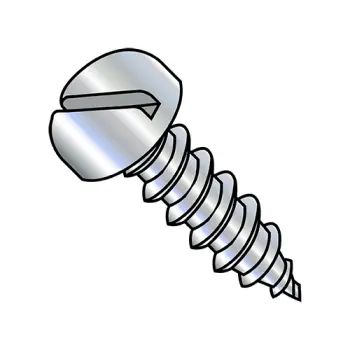12-14X1  Slotted Pan Self Tapping Screw Type AB Fully Threaded Zinc And Bake