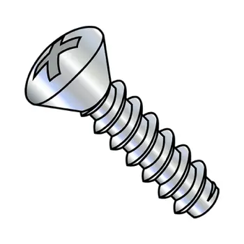 8-18X1  Phillips Oval Self Tapping Screw Type B Fully Threaded Zinc