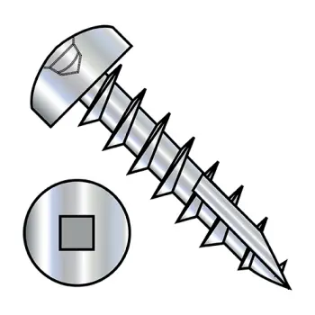 7-12X1 1/2   Square Drive Pan Head Deep Thread Screw Type 17 2/3 Thread Zinc Bake