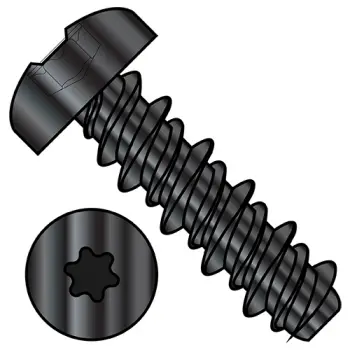 8-18X3/4 #6HD  Six Lobe Pan High Low Screw Fully Threaded Black Oxide