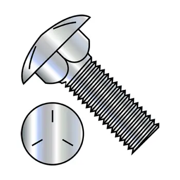 1/4"-20 X 1"  Carriage Bolt Grade 5 Fully Threaded Zinc