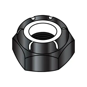 8-32 NTM  Thin Pattern Nylon Insert Hex Lock Nut Black Oxide