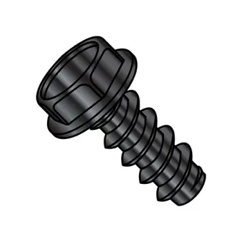 8-18X3/4  Unslotted Ind Hex Type B Tapping Screw Fully Threaded Hard Black Zinc
