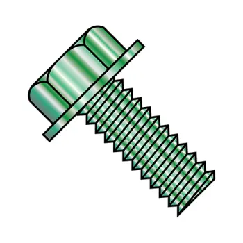 #8 - 32 x 3/8" Machine Screws | Steel | Zinc/Green | Unslotted | IHWH | 0806MWG