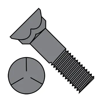 3/8-16" X 1" Grade 5 Plow Bolt W/ No. 3 Head, Plain