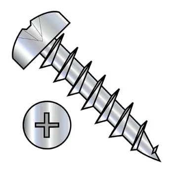 8-11X1  Phillips Pan Deep Thread Wood Screw Full Thread Zinc Bake