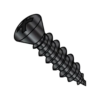 #8 - 18 x 1/2" Self-Tapping Screws | type-ab | Steel | Black Oxide | Oval | Phillips | 0808ABPO6B