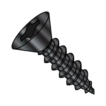 8-15X2  Phillips Flat Self Tapping Screw Type A Fully Threaded Black Oxide