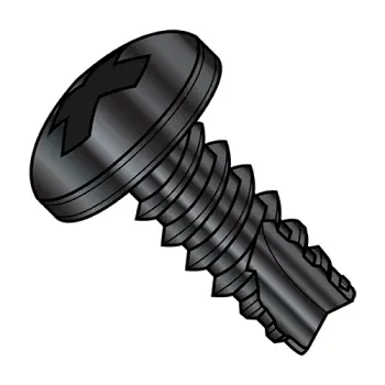 2-32X1/4  Phillips Pan Thread Cutting Screw Type 25 Fully Threaded Black Zinc and Bake