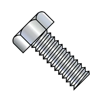 10-24X1 1/2  Unslotted Indented Hex Head Machine Screw Fully Threaded Zinc
