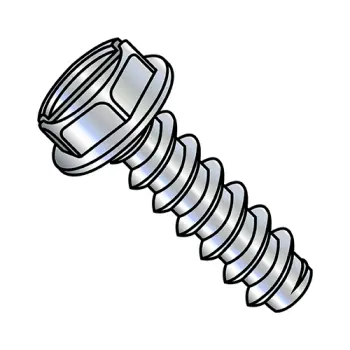 5/16-12X1  Slotted Indented Hex Washer Self Tapping Screw Type B Fully Threaded Zinc