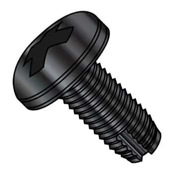 8-32X1/2  Phillips Pan Thread Cutting Screw Type 1 Fully Threaded Black Oxide