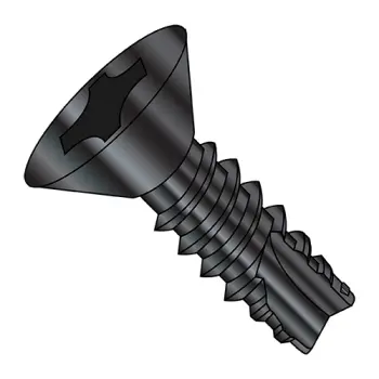6-20X1/2  Phillips Flat Thread Cutting Screw Type 25 Fully Threaded Black Oxide and Oil