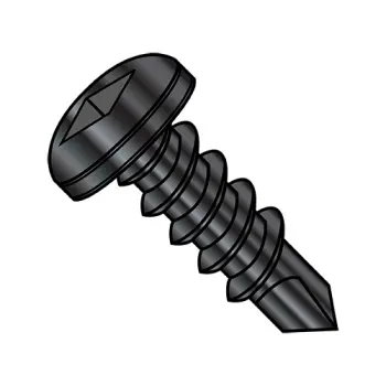 #10 - 16 x 1/2" Self-Drilling Screws | Steel | Black Oxide | Square | Pan | 1008KQPB