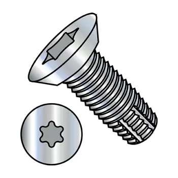 6-32X1/4  Six Lobe Flat Undercut Thread Cutting Screw Type F Fully Threaded Zinc And Bake