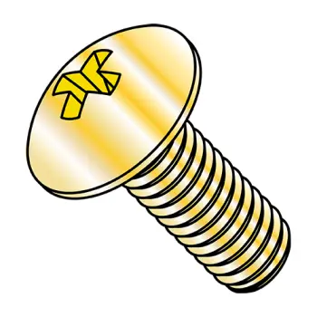 1/4" - 20 x 1/2" Machine Screws | Steel | Zinc/Yellow | Phillips | Truss | 1408MPTY