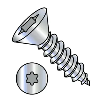 8-18X1  6 Lobe Flat Self Tapping Screw Type AB Fully Threaded Zinc And Bake